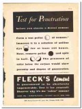 Mizzy Inc 1938 vintage dental ad Flecks Cement penetration test