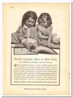 National Association Chewing Gum Mfrs 1938 vintage dental ad healthy