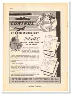 Novocol Chemical Mfg Company 1938 vintage dental ad anesthetic control Novocol Chemical Mfg Company 1938 vintage dental ad anesthetic control