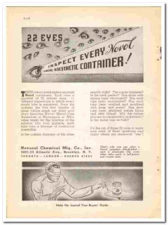 Novocol Chemical Mfg Company 1938 vintage dental ad anesthetic inspect Novocol Chemical Mfg Company 1938 vintage dental ad anesthetic inspect
