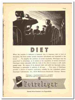 Petrolagar Laboratories Inc 1938 vintage dental ad bowel diet Petrolagar Laboratories Inc 1938 vintage dental ad bowel diet