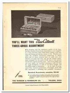 Ransom Randolph Company 1938 vintage dental ad Cutwell burs 3-Gross Ransom Randolph Company 1938 vintage dental ad Cutwell burs 3-Gross