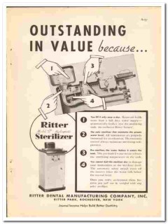 Ritter Dental Mfg Company 1938 vintage dental ad Hydromatic Sterilizer