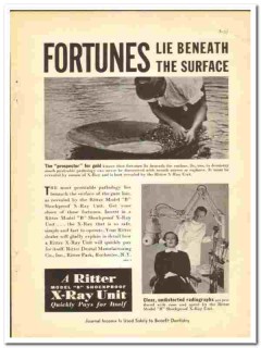 Ritter Dental Mfg Company 1938 vintage dental ad X-ray surface gold