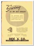 Thomas J Dee Company 1938 vintage dental ad gold swing partial Thomas J Dee Company 1938 vintage dental ad gold swing partial