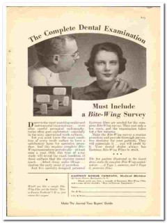 Eastman Kodak Company 1938 vintage dental ad Bite-Wing survey