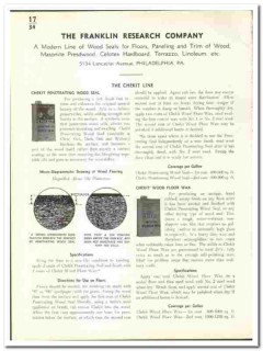Franklin Research Company 1942 vintage paint catalog wood seals floors Franklin Research Company 1942 vintage paint catalog wood seals floors
