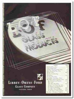 Libbey Owens Ford Glass Company 1942 vintage catalog window plate Libbey Owens Ford Glass Company 1942 vintage catalog window plate