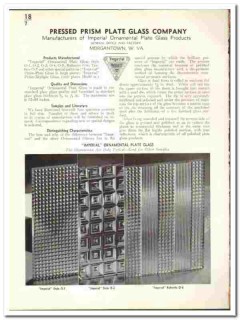 Pressed Prism Plate Glass Company 1942 vintage catalog Imperial Pressed Prism Plate Glass Company 1942 vintage catalog Imperial