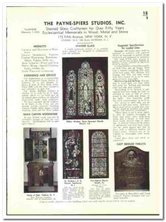 Payne-Spiers Studio Inc 1942 vintage glass catalog stained church Payne-Spiers Studio Inc 1942 vintage glass catalog stained church