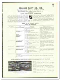 Concord Paint Company 1942 vintage catalog putty caulking compounds Concord Paint Company 1942 vintage catalog putty caulking compounds