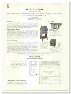 W J Sloane 1942 vintage furniture catalog RedyRef Telephone Book Racks