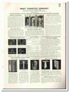 Perey Turnstile Company 1942 vintage door catalog entrance exit Perey Turnstile Company 1942 vintage door catalog entrance exit