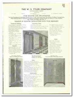 W S Tyler Company 1942 vintage elevator catalog cars entrances W S Tyler Company 1942 vintage elevator catalog cars entrances
