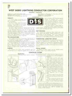 West Dodd Lightning Conductor Corp 1942 vintage electrical catalog
