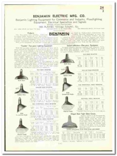 Benjamin Electric Mfg Company 1942 vintage catalog lighting equipment
