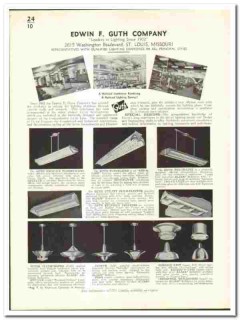 Edwin F Guth Company 1942 vintage electrical catalog lighting fixtures
