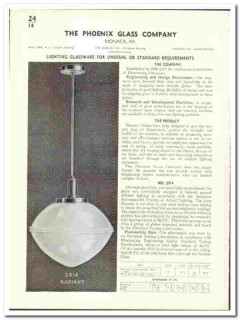 Phoenix Glass Company 1942 vintage catalog lighting glassware globes Phoenix Glass Company 1942 vintage catalog lighting glassware globes