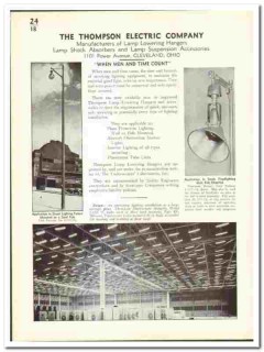 Thompson Electric Company 1942 vintage catalog lamp suspension hangers
