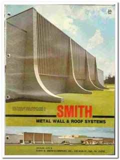 Elwin G Smith Company 1970 vintage wall catalog metal roof systems
