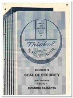 Thiokol Chemical Corp 1970 vintage paint catalog sealant polysulfide Thiokol Chemical Corp 1970 vintage paint catalog sealant polysulfide