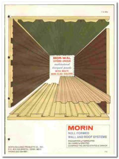 Morin Building Products Company 1977 vintage wall catalog roll formed