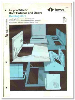 Inryco Inc 1977 vintage roofing catalog hatches doors Milcor