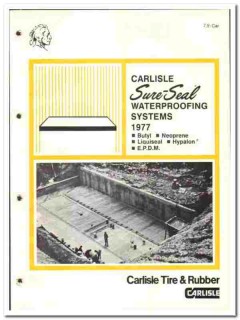 Carlisle Tire Rubber Company 1977 vintage roof catalog waterproofing Carlisle Tire Rubber Company 1977 vintage roof catalog waterproofing