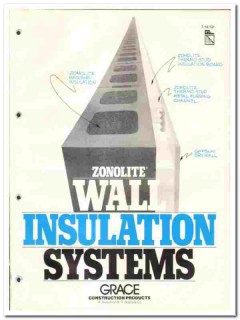W R Grace Company 1977 vintage insulation catalog Zonolite systems W R Grace Company 1977 vintage insulation catalog Zonolite systems