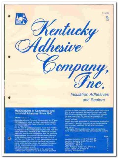 Kentucky Adhesive Company 1977 vintage paint catalog insulation sealer Kentucky Adhesive Company 1977 vintage paint catalog insulation sealer