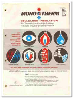 Mono-Therm Industries 1977 vintage insulation catalog cellulose