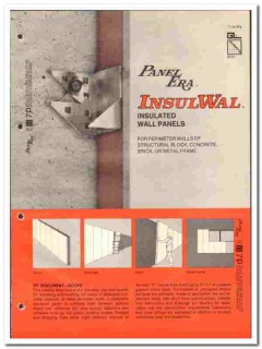 Panel Era Mfg Company 1977 vintage insulation catalog InsulWal panels
