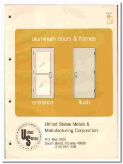 United States Metals Mfg Corp 1977 vintage door catalog entrance flush United States Metals Mfg Corp 1977 vintage door catalog entrance flush