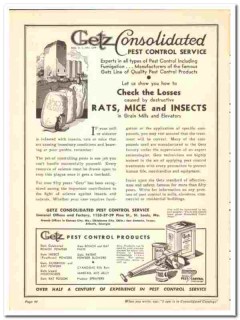 Getz Consolidated Pest Control Service 1941 vintage grain catalog rats