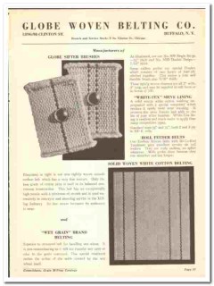 Globe Woven Belting Company 1941 vintage grain milling catalog