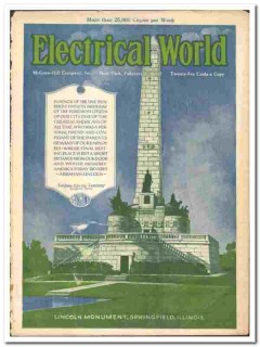 Electrical World 1921 vintage magazine cover Sangamo Lincoln Monument