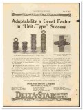 Delta-Star Electric Company 1921 vintage ad Unit-Type adaptability