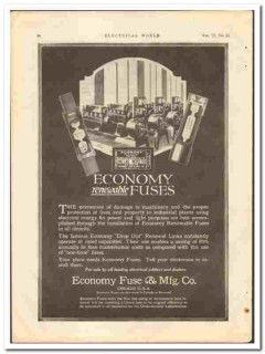 Economy Fuse Mfg Company 1921 vintage electrical ad Renewable Links