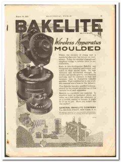 General Bakelite Company 1921 vintage electrical ad apparatus moulded