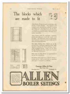 George Allen Son Inc 1921 vintage electrical ad boiler settings blocks George Allen Son Inc 1921 vintage electrical ad boiler settings blocks