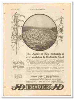 Jeffery-Dewitt Insulator Company 1921 vintage electrical ad materials