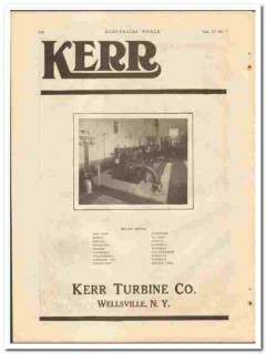 Kerr Turbine Company 1921 vintage electrical ad Wellsville NY
