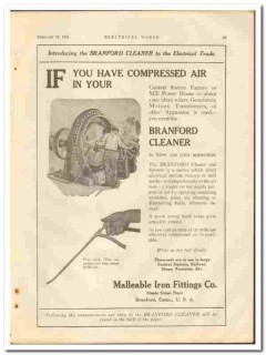 Malleable Iron Fittings Company 1921 vintage electrical ad Branford