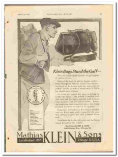 Mathias Klein Sons Inc 1921 vintage electrical ad bags stand gaff