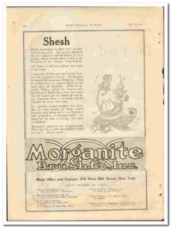 Morganite Brush Company 1921 vintage electrical ad Shesh