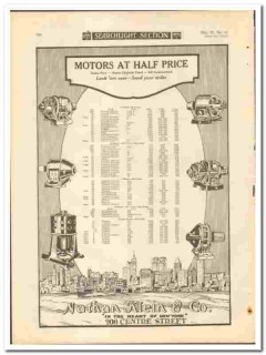 Nathan Klein Company 1921 vintage electrical ad motors half price