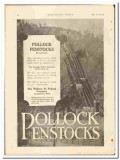 William B Pollock Company 1921 vintage electrical ad Penstocks steel