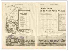 Electric Power Equipment Corp 1921 vintage electrical ad water hydro-
