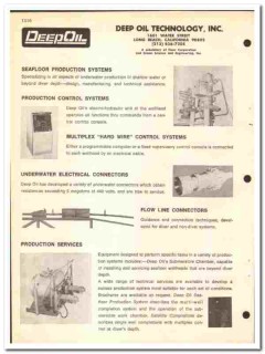 Deep Oil Technology Inc 1972 vintage catalog oilfield underwater