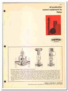 Fisher Controls Company 1972 vintage oil catalog oilfield production Fisher Controls Company 1972 vintage oil catalog oilfield production